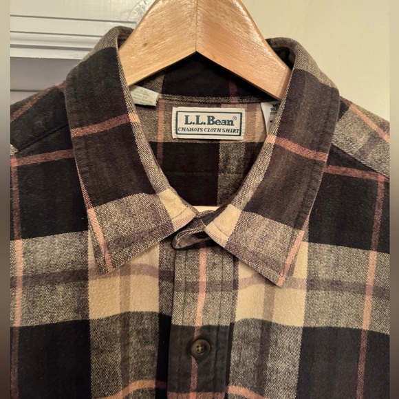 Vintage LL Bean Chamois Cloth Shirt in Brown Plaid - Picture 2 of 2